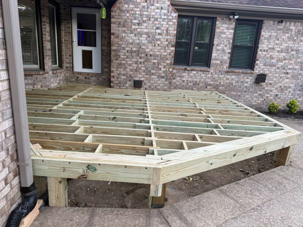 New deck framing and joists ready for decking