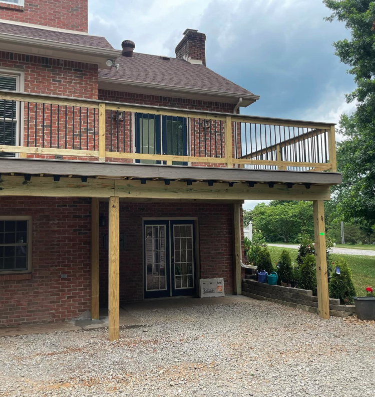Elevated deck with under-deck living space